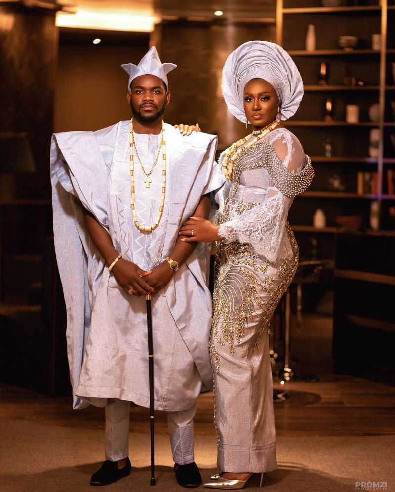 Yoruba Couple in their Eccentric Traditional Attire