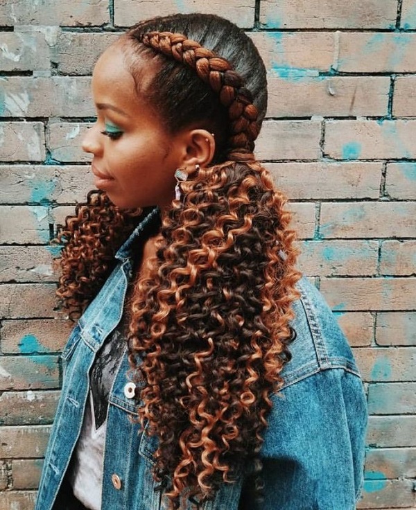 Cornrow Braid Hairstyles with Weave 2