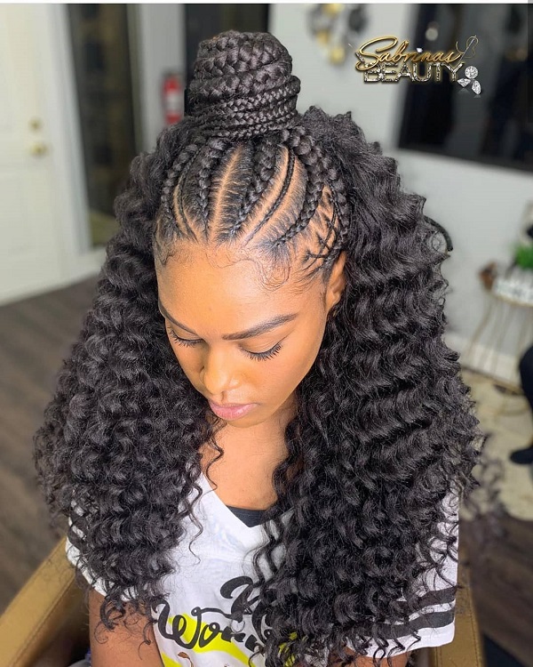 Cornrow Braid Hairstyles with Weave 1