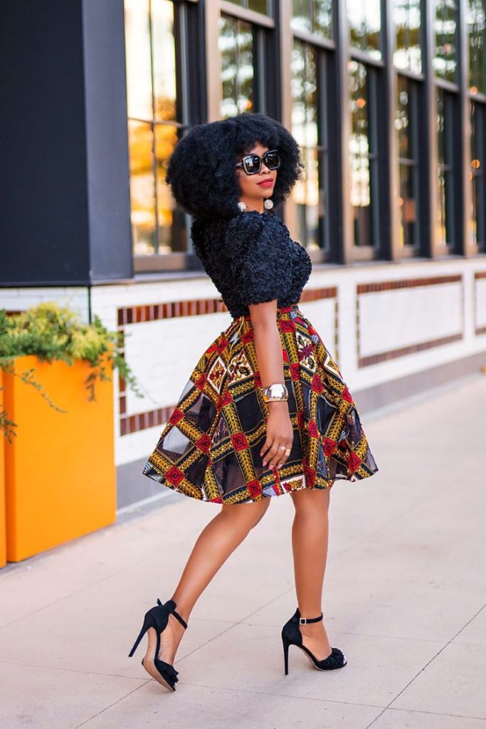 Plain and pattern Ankara Style with High Heel