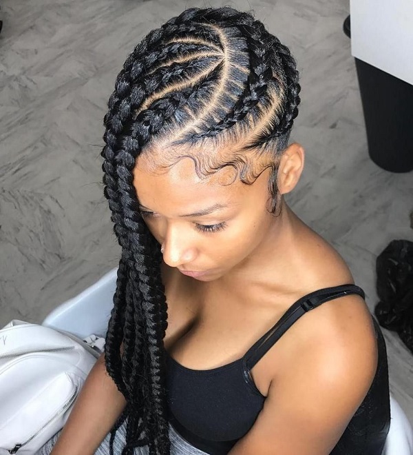 Side Cornrow Hairstyles for Black Women 1