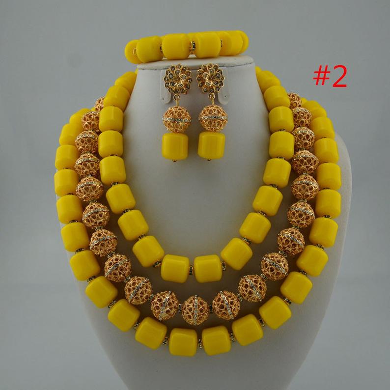 Yellow & Gold Wedding Beads Design