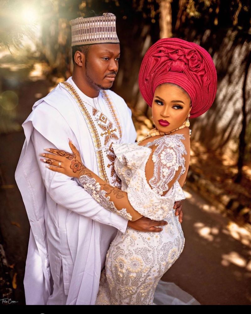 Nigerian White Couple Traditional Attire
