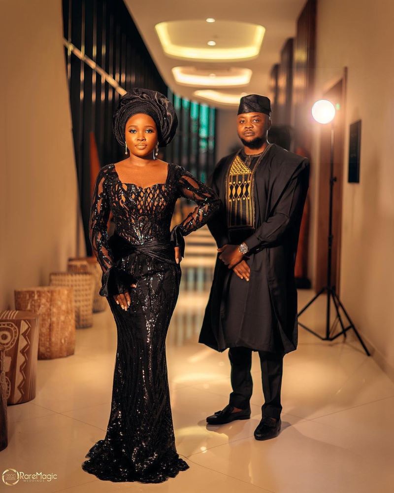 Attractive Black Asoebi Styles for Couples