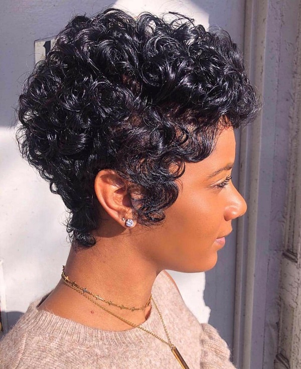 Curly Pixie Hairstyle for Black Women 1